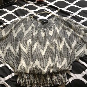 White blouse with dots